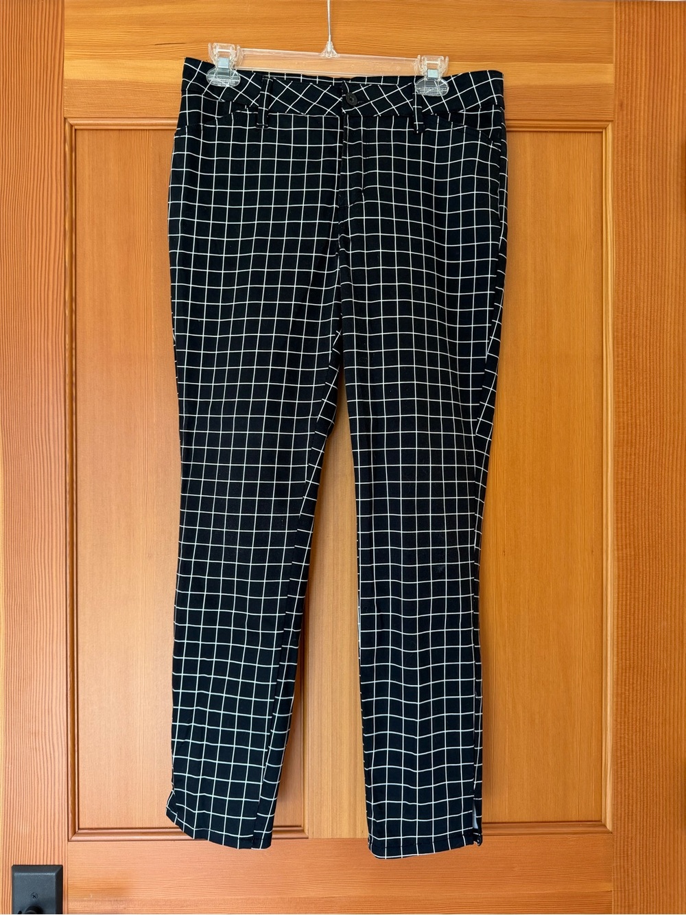 NYDJ Women’s Black Windowpane Ankle Pants size 8